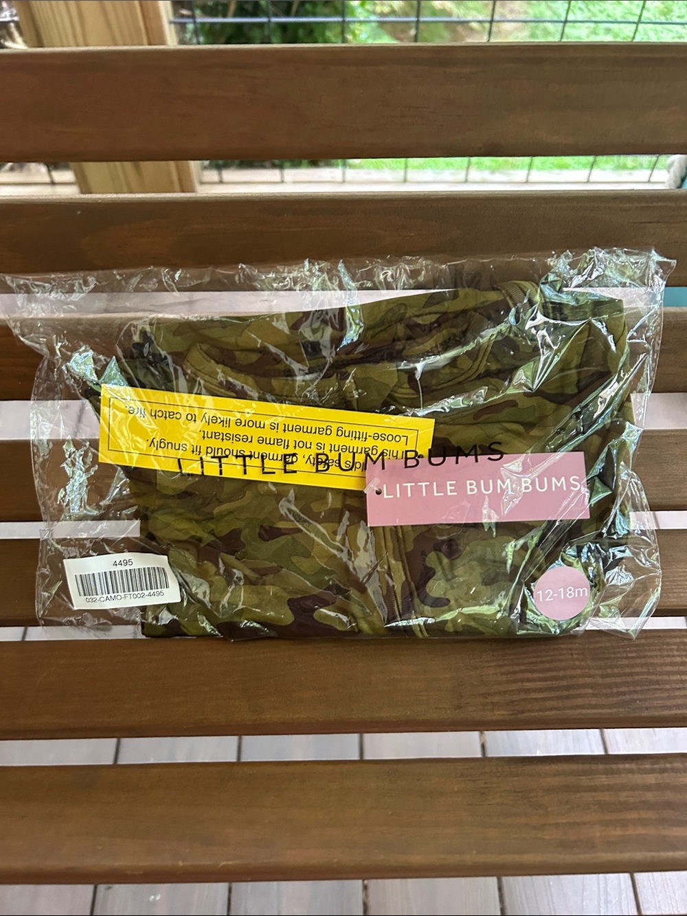NIB Little Bum Bums Camo Green Kids One-Piece Footie - 12-18M